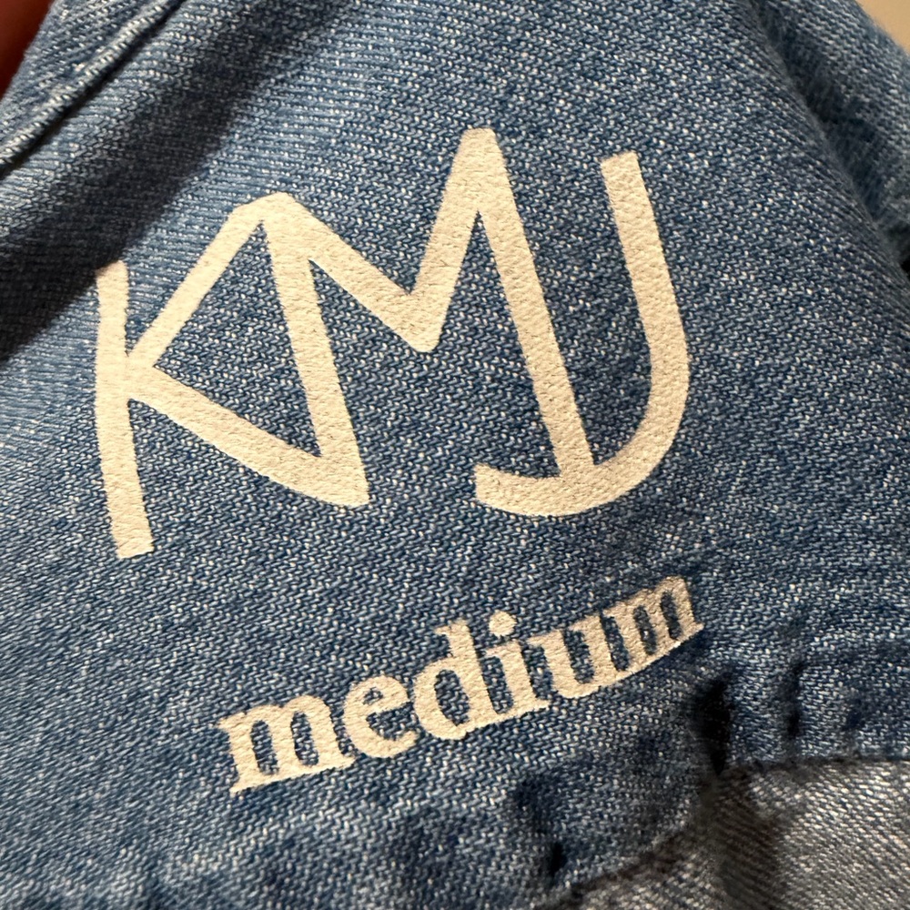 KMJ "CORI" Denim vertical Ruffle Button-Down Shirt - Light Blue - Picture 7 of 15